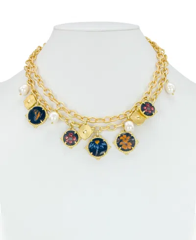 Patricia Nash Gold Plated Double Chain Charm Necklace In Gold
