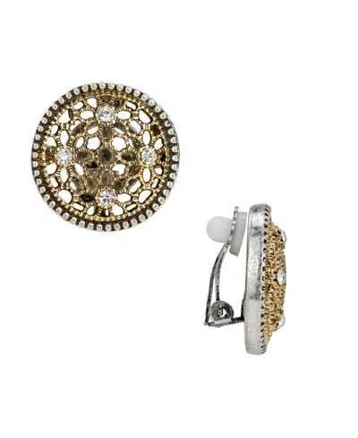 Patricia Nash Button Clip On Stud Earrings In Gold