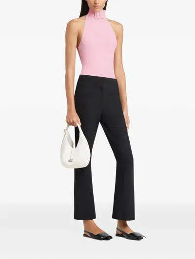 Courrèges Small Hobo Grained Leather Tote Bag In Pink