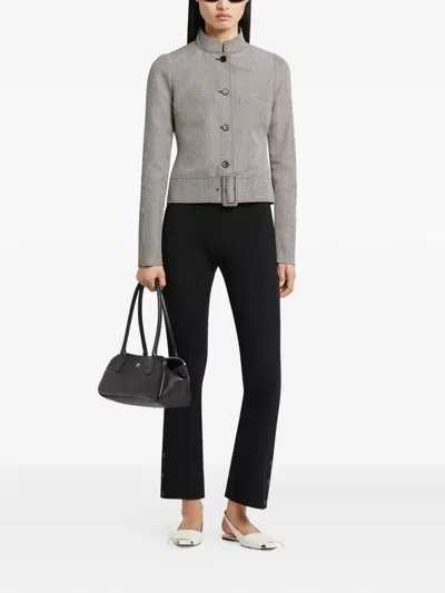 Courrèges Buckle Houndstooth-pattern Jacket In Neutral