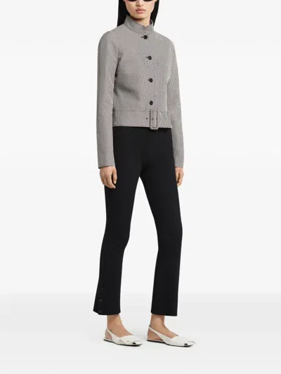 Courrèges Buckle Houndstooth-pattern Jacket In Neutral