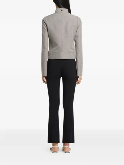 Courrèges Buckle Houndstooth-pattern Jacket In Neutral