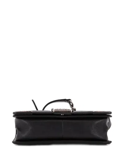 Pre-owned Chanel Paris-dallas Boy Flap Bag Quilted Calfskin With Metal Adornments Old Medium Shoulder Bag In Black