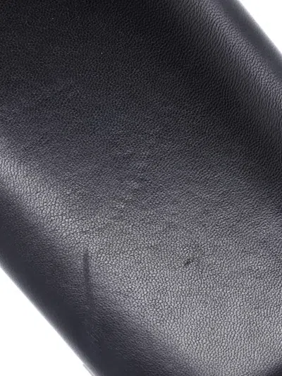 Pre-owned Prada Logo Convertible Chain Box Leather Clutch Bag In Black