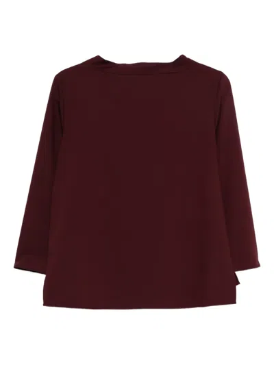 Xacus Crew-neck Blouse In Burgundy