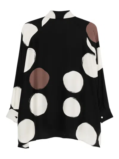 Gianluca Capannolo Mina Shirt Shirt In Black Silk In Multi