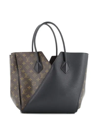 Pre-owned Louis Vuitton Kimono Handbag Monogram Canvas And Leather Mm Tote Bag In Brown