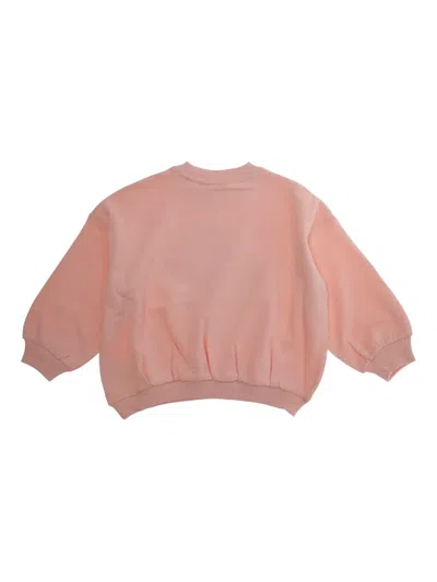 Mini Rodini Crew-neck Print Sweater In Pink