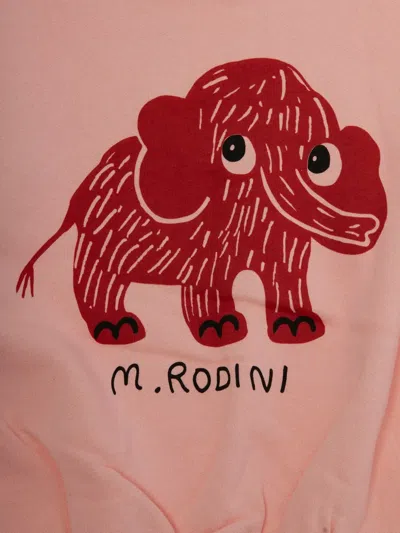 Mini Rodini Crew-neck Print Sweater In Pink