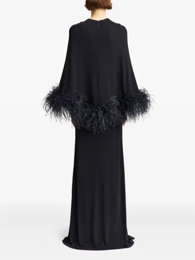 16arlington Adelar Feather-trim Gown In Black