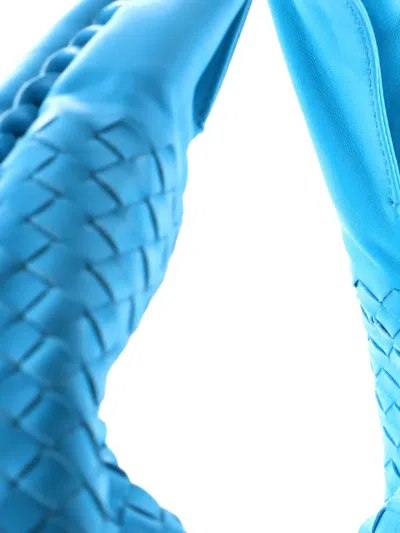 Pre-owned Bottega Veneta Belly Intrecciato Nappa Large Hobo Bag In Blue