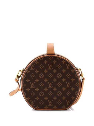 Pre-owned Louis Vuitton Petite Boite Chapeau Bag Monogram Canvas Crossbody Bag In Brown