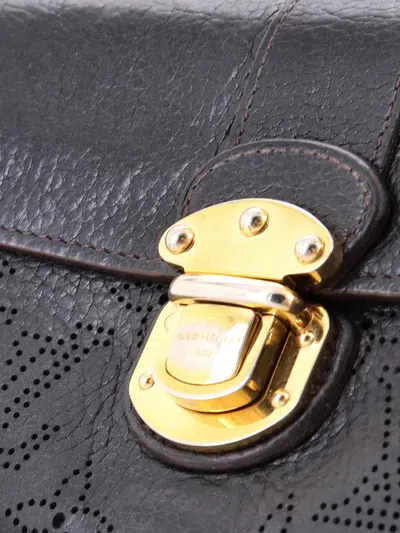 Pre-owned Louis Vuitton Iris Wallet Mahina Leather Small Wallets In Black