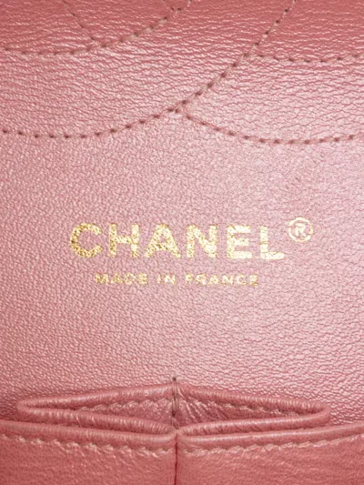 Pre-owned Chanel 2019 Jumbo Classic Iridescent Caviar Double Flap Shoulder Bag In Pink