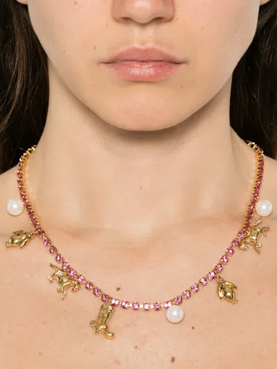 Marni Charms Cowboy Necklace In Pink