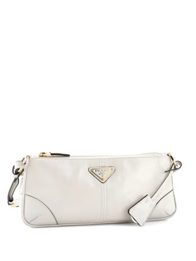 Pre-owned Prada Re-edition 2002 Leather Shoulder Bag In Neutral