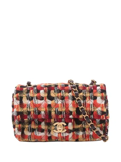 Pre-owned Chanel 2021-2025 Mini Rectangular Classic Tweed Single Flap Crossbody Bag In Multi