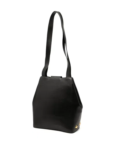 Pre-owned Ferragamo 20th Century Leather Shoulder Bag In Black