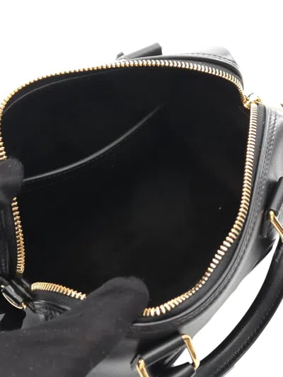 Pre-owned Celine 2021-2025 Smooth Calfskin Cuir Triomphe Satchel In Black