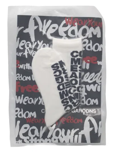 Comme Des Garçons Logo-print Socks In White