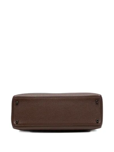 Pre-owned Hermes 2013 Togo Kelly Ii Retourne 35 Satchel In Brown