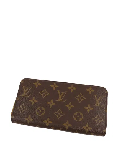 Pre-owned Louis Vuitton 2021-2025 Monogram Zippy Wallet Long Wallets In Brown