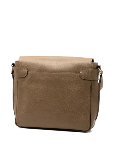 Pre-owned Louis Vuitton 2013 Taiga Roman Pm Crossbody Bag In Brown