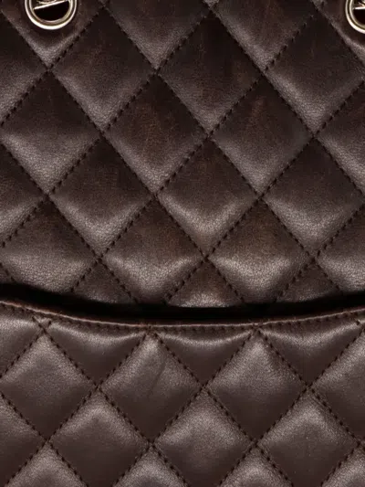 Pre-owned Chanel Cambon Flat Quilted Leather Tote Bag In Black