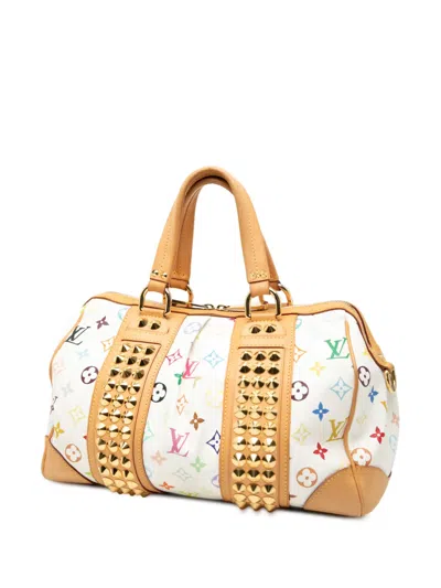 Pre-owned Louis Vuitton 2003-2015 Monogram Multicolore Courtney Mm Satchel In White