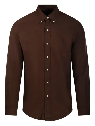 Ralph Lauren Button-up Long-sleeve Shirt In Brown