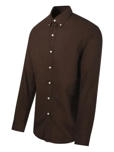 Ralph Lauren Button-up Long-sleeve Shirt In Brown