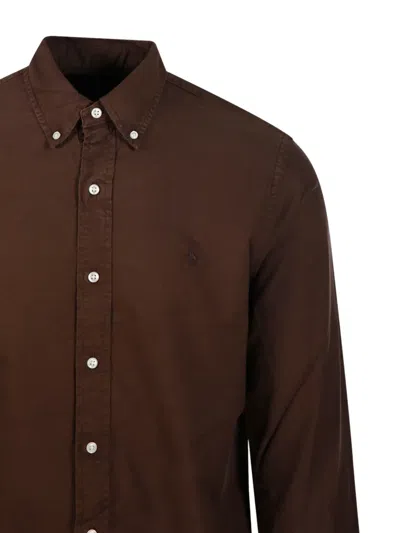 Ralph Lauren Button-up Long-sleeve Shirt In Brown