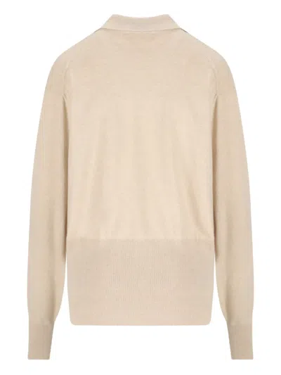 Loro Piana Ribbed Polo Shirt In Neutral