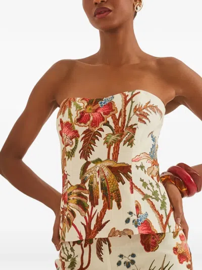 Cara Cara Agnes Floral Strapless Top In Multi