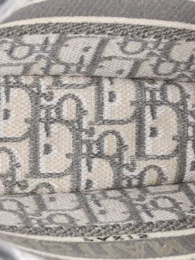 Pre-owned Dior Book Embroidered Canvas Mini Tote Bag In Gray