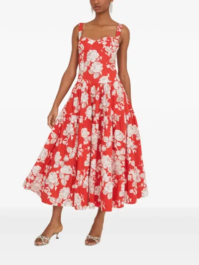 Cara Cara Santiago Tiered Midi Dress In Multi