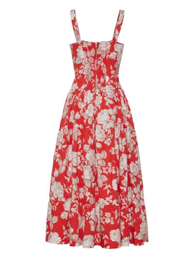 Cara Cara Santiago Tiered Midi Dress In Multi