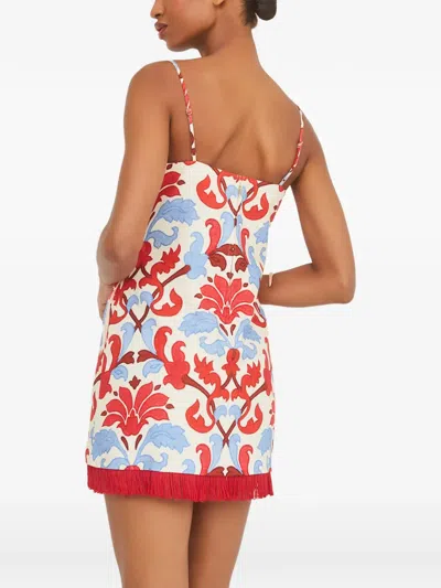 Cara Cara Valencia Floral Fringed Mini Dress In Multi