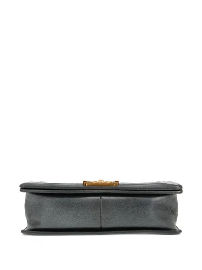 Pre-owned Chanel 2016 Boy Quilted Cross-body Bag In Gray