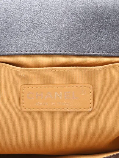 Pre-owned Chanel 2016 Boy Quilted Cross-body Bag In Gray