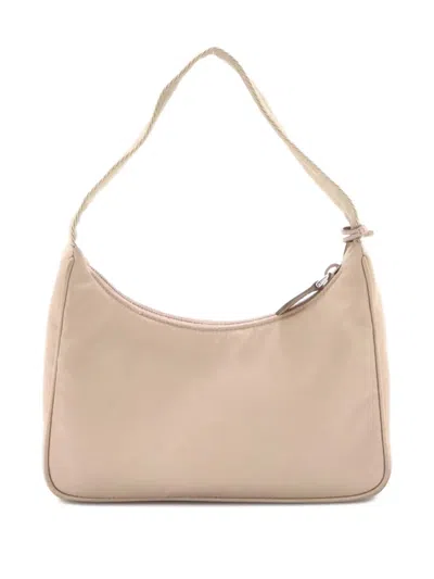Pre-owned Prada Re-edition 2000 Tessuto Mini Hobo Bag In Neutral