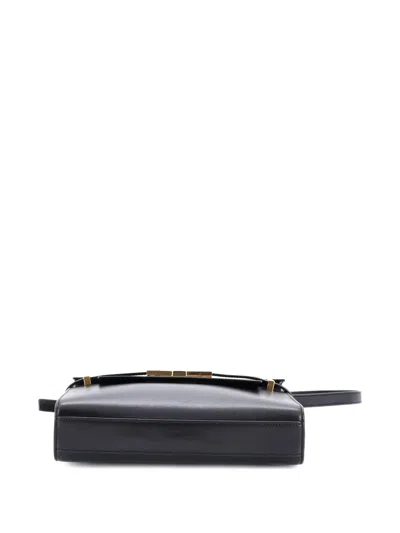 Pre-owned Saint Laurent Manhattan Leather Small Shoulder Bag In Black