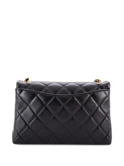 Pre-owned Chanel Enamel Multi Cc Chain Flap Bag Quilted Lambskin Small Crossbody Bag In Black