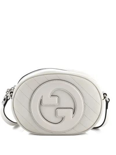 Pre-owned Gucci Blondie Nm Camera Shoulder Bag Diagonal Quilted Leather Small Crossbody Bag In White