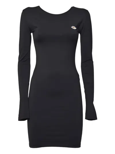 Fiorucci Angels-patch Mini Dress In Black