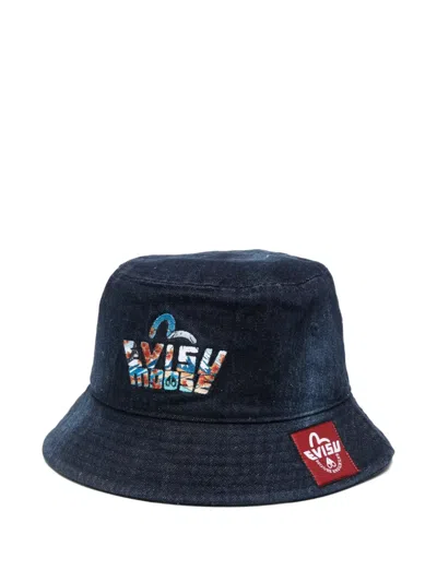 Moose Knuckles X Evisu Logo-patch Bucket Hat In Blue