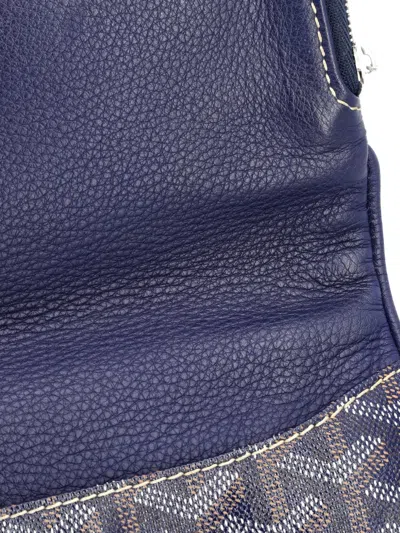 Pre-owned Goyard Saint Marie Coated Canvas Clutch Bag In Blue