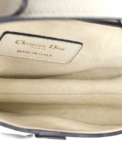 Pre-owned Dior Saddle Handbag Leather Mini Shoulder Bag In White
