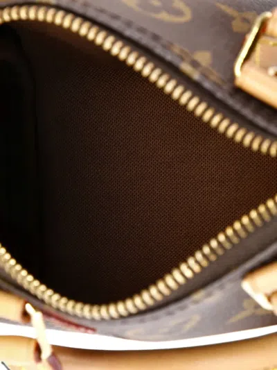 Pre-owned Louis Vuitton Speedy Bandouliere Nm Bag Monogram Canvas Nano Crossbody Bag In Brown