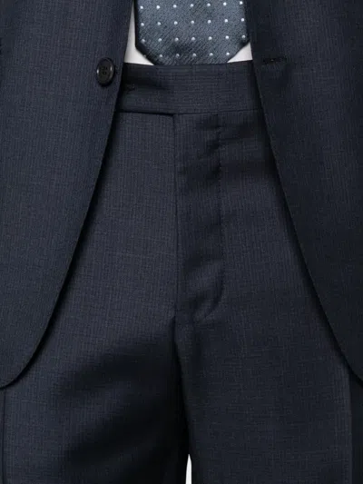 Canali Checked Two-button Suit In Blue